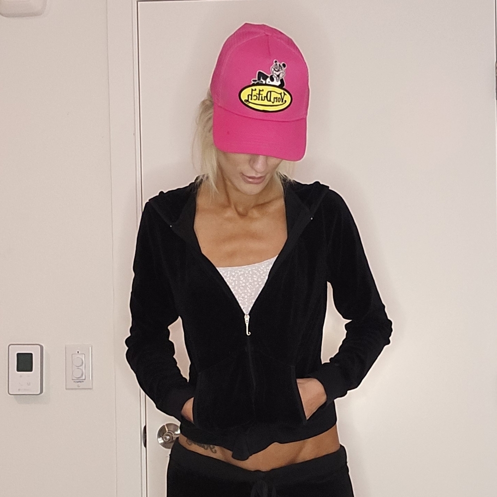 Juicy Couture Black Velour Hoodie (Fits like a MEDIUM)
